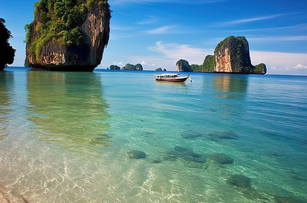 Tropical beach in Krabi province, Andaman Sea, Thailand. Generat, a Holiday Photo by AS photostudio