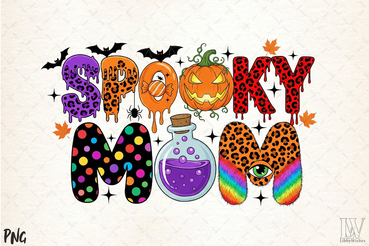 Spooky Mom Halloween Png, an Illustration by Libby Wishes (Photo 1 of 6)