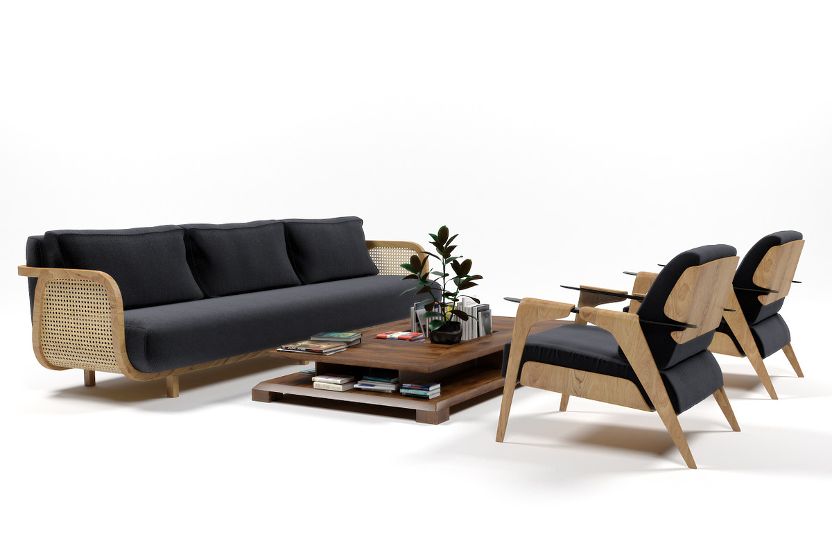 Furniture set 1102, a Furniture 3D Model by inDahouze (Photo 4 of 9)