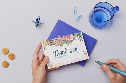 Colorful Creative Thank you card, a Card Template by MS Designer
