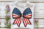 Retro USA Flag Bow PNG, a Seasonal Illustration by Sublimation Artist (Thumbnail 3 of 9)