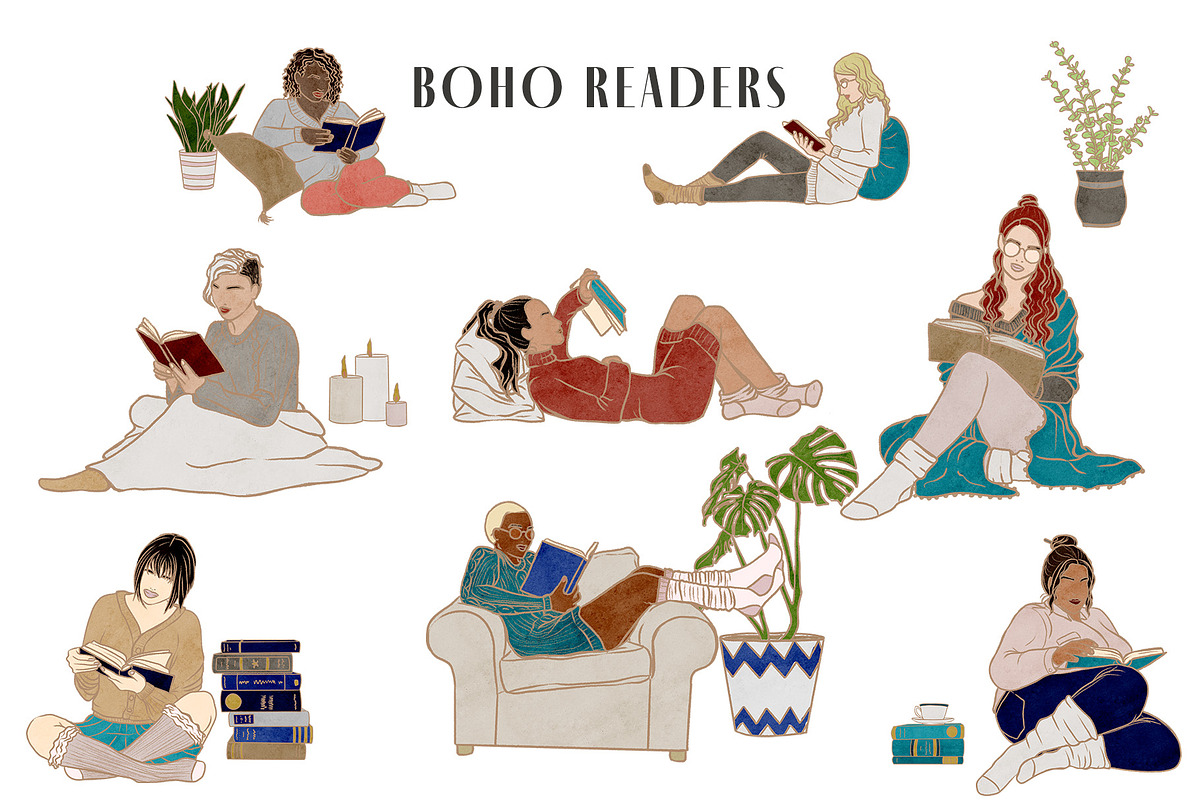 Boho Readers, a Person Illustration by Foxie and the Moon (Photo 1 of 3)