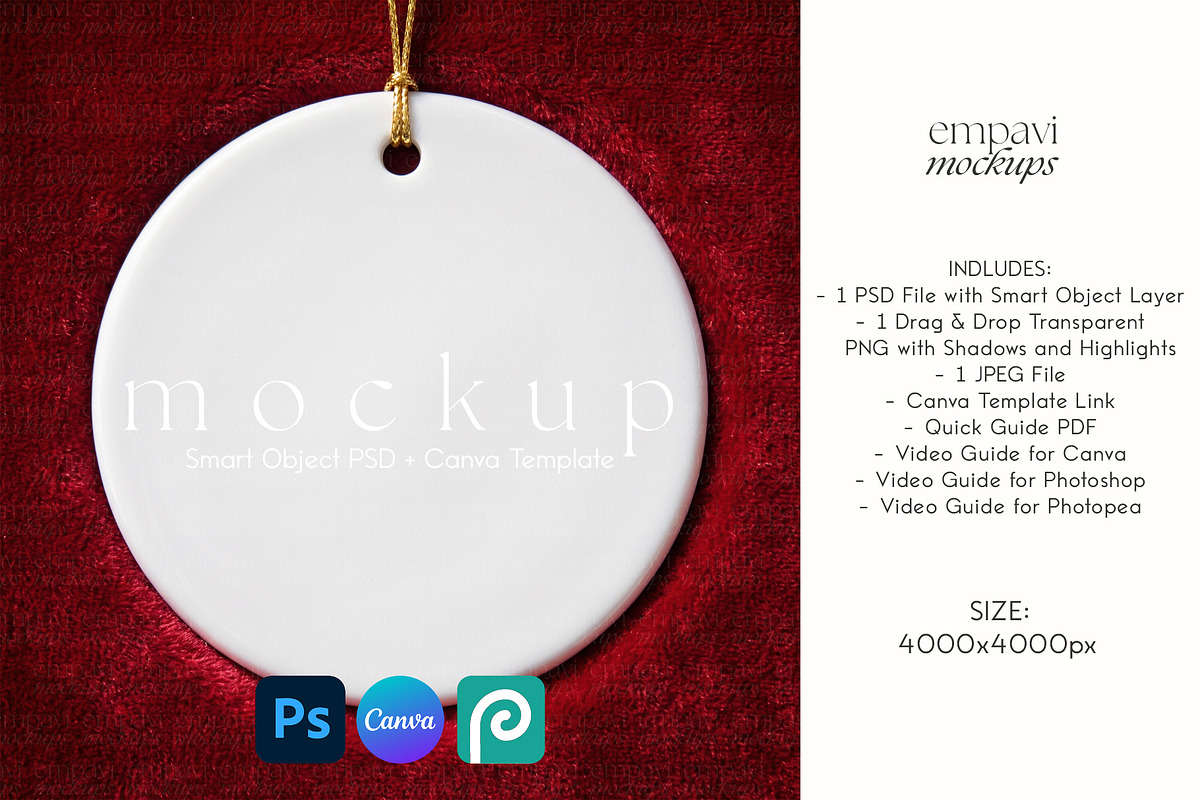 Xmas Ornament Mockup, a Household Mockup by EmpaviMockups (Photo 1 of 6)