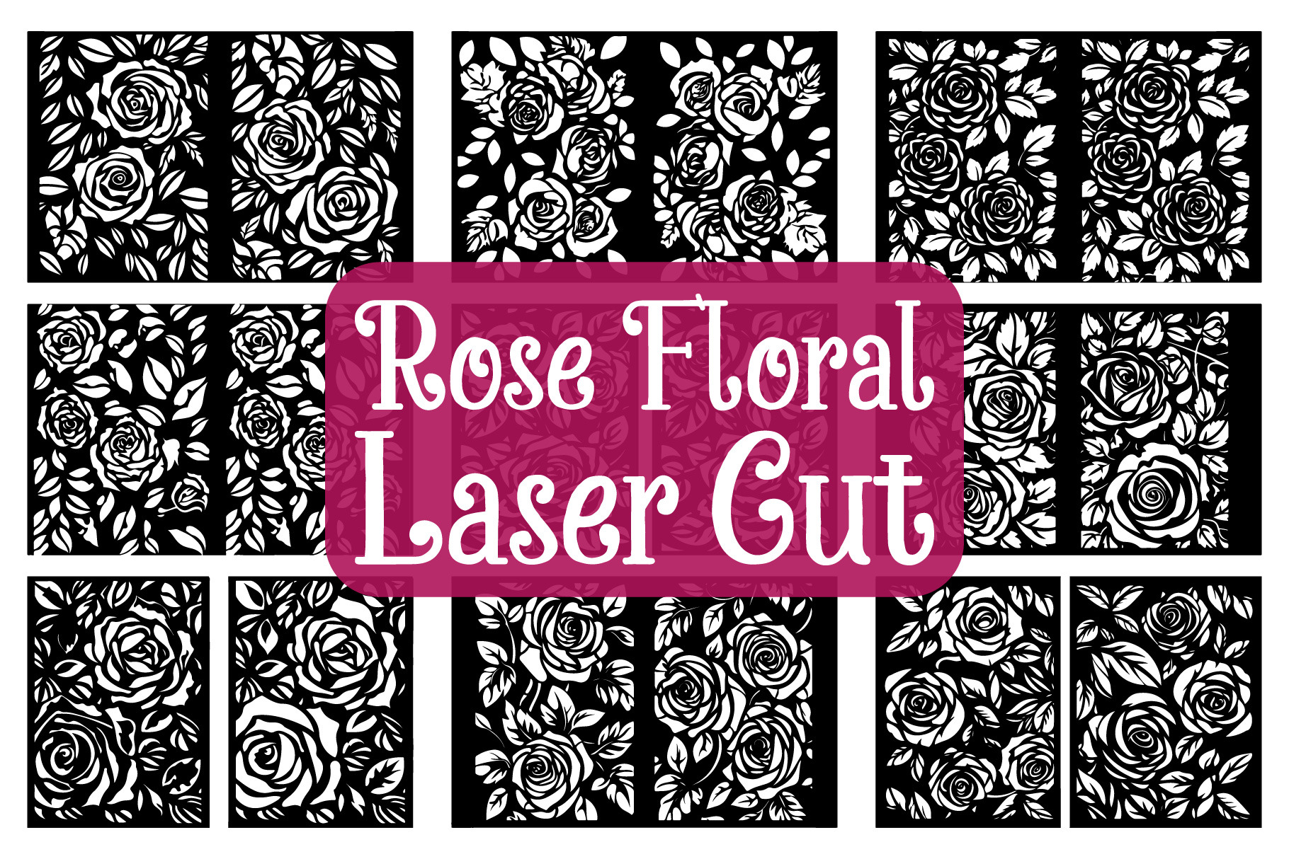 Elegant Rose Floral SVG Laser Cut, an Illustration by Creativeshirt