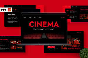 Cinema - Movie Powerpoint, a Presentation Template by Deepslide Studio