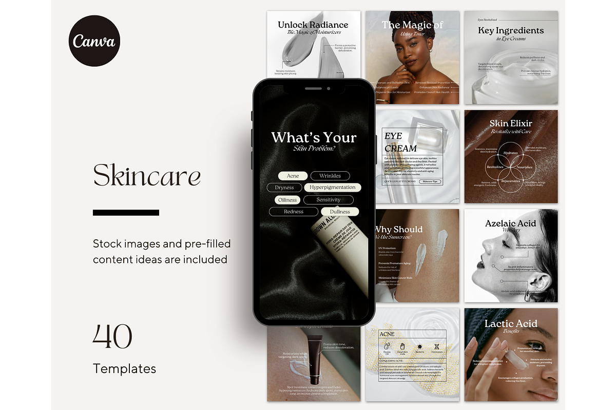 Skincare Instagram Template - Canva, a Social Media Template by TheTemplateTopia (Photo 1 of 10)