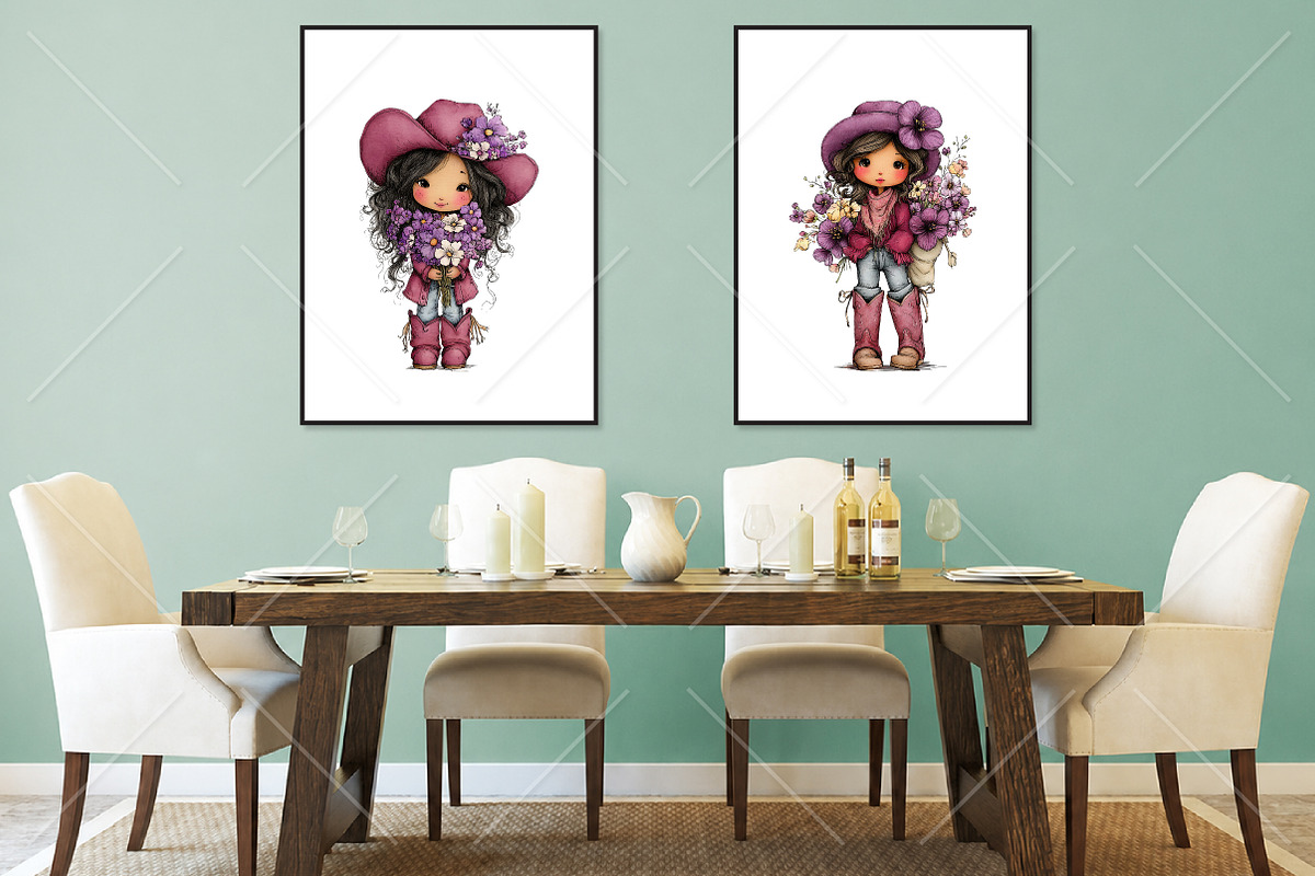 Whimsical Cowgirl Clipart Bundle, a Seasonal Illustration by Canvas Craft (Photo 7 of 10)