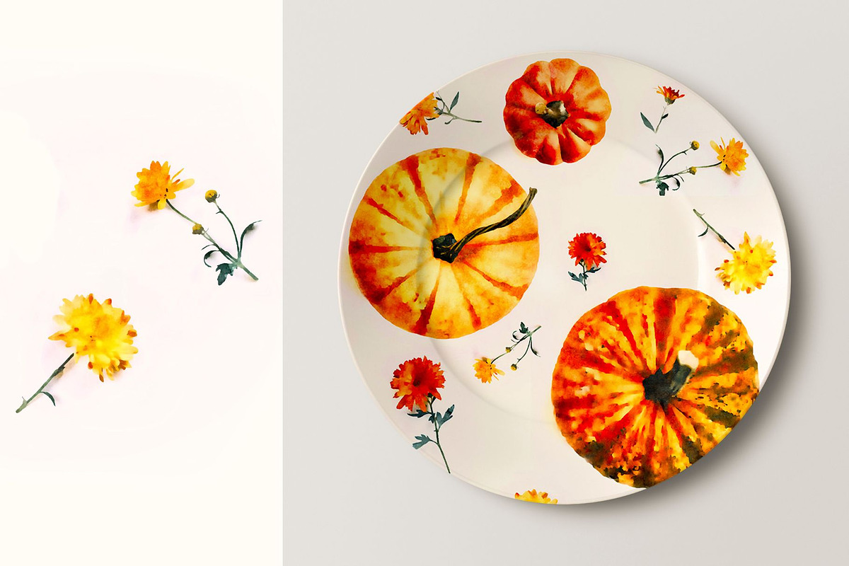 Pumpkin Fest Watercolor Pattern, a Pattern Graphic by MouseGrey (Photo 5 of 10)