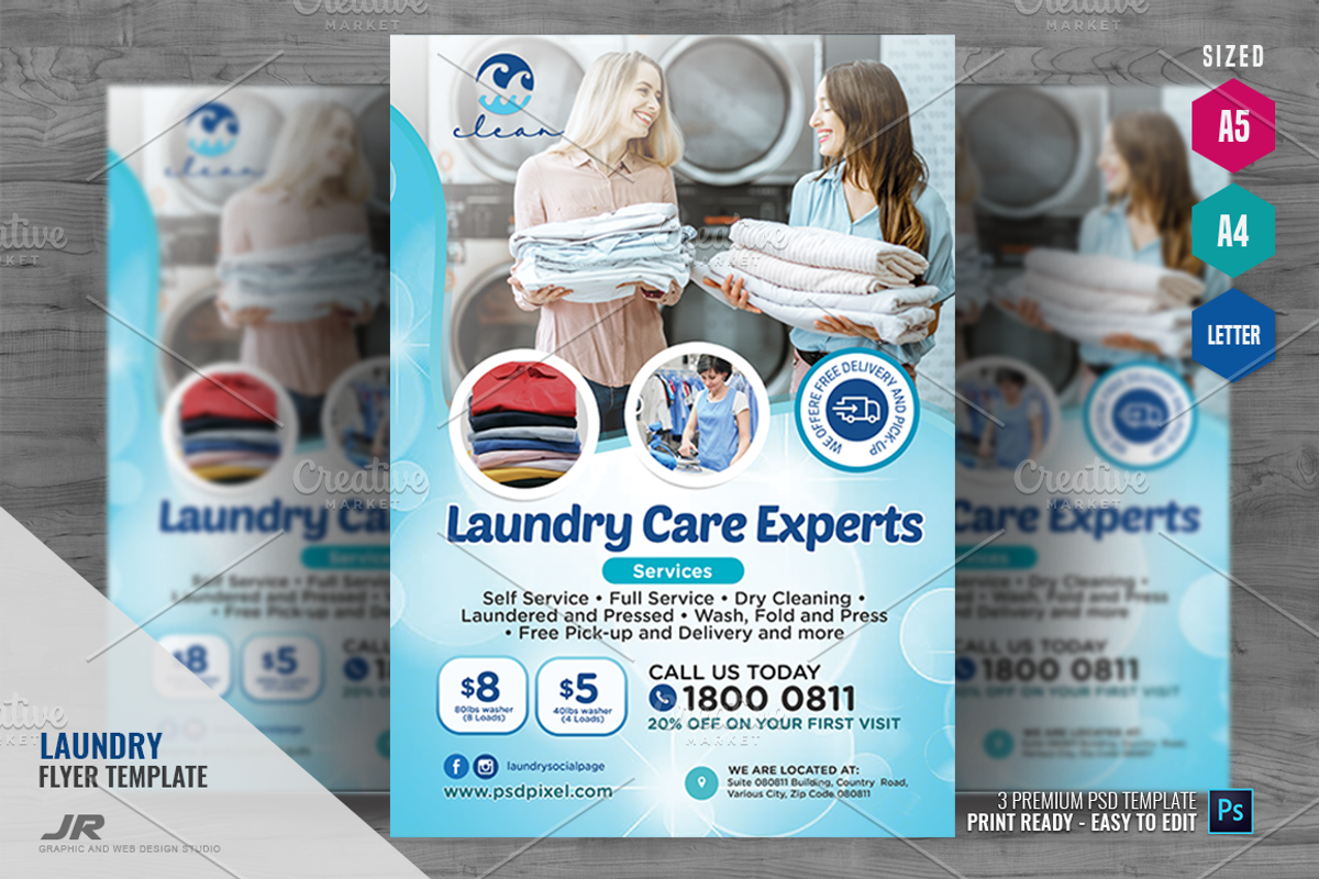 Laundry Commercial Washing Flyer, a Flyer Template by PSDPixel (Photo 1 of 5)