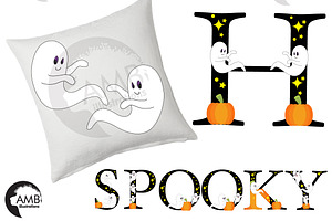 Ghostly Alphabet Clipart AMB-2643