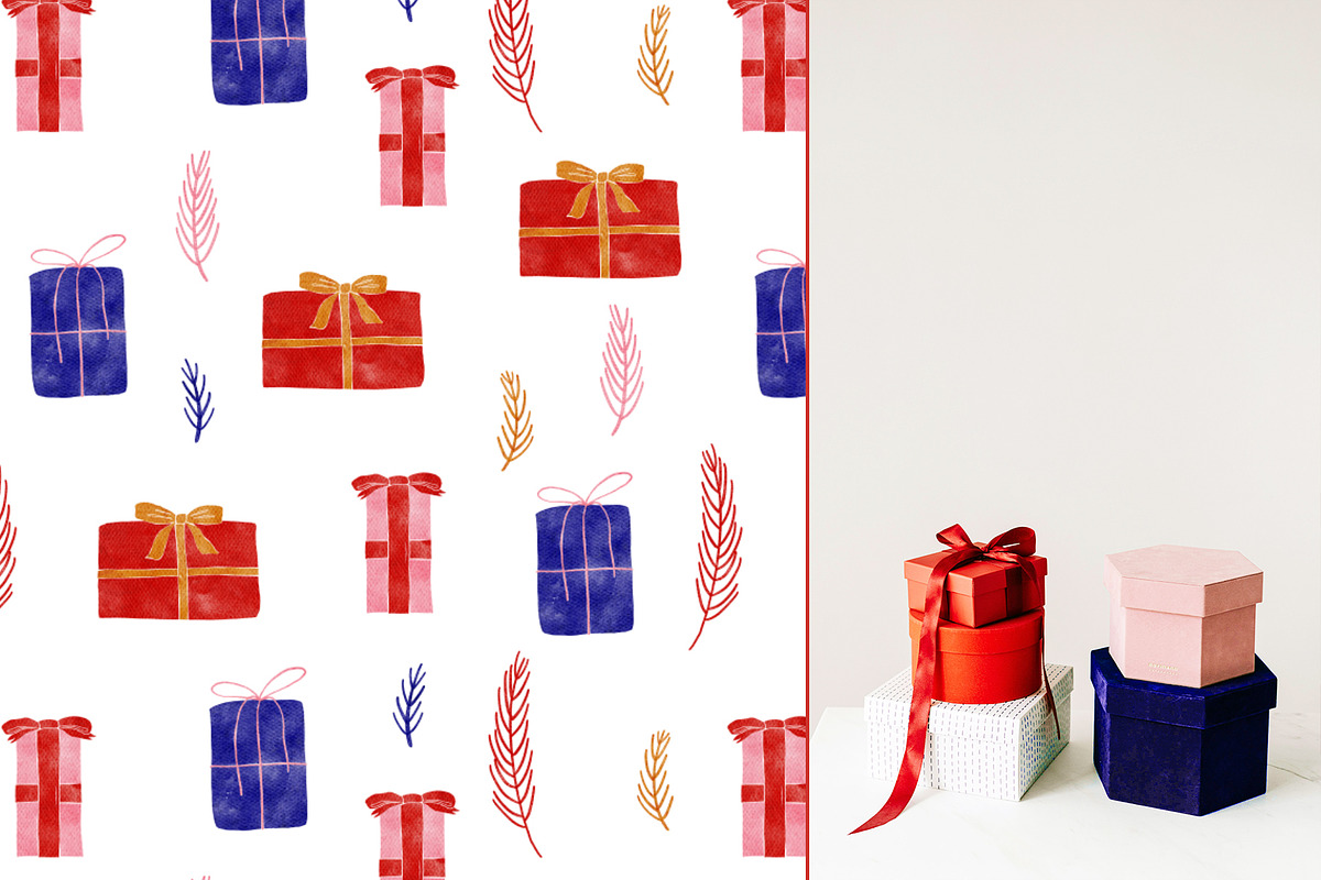 Vivid Christmas Cliparts & Patterns, a Seasonal Illustration by OkPen (Photo 7 of 13)
