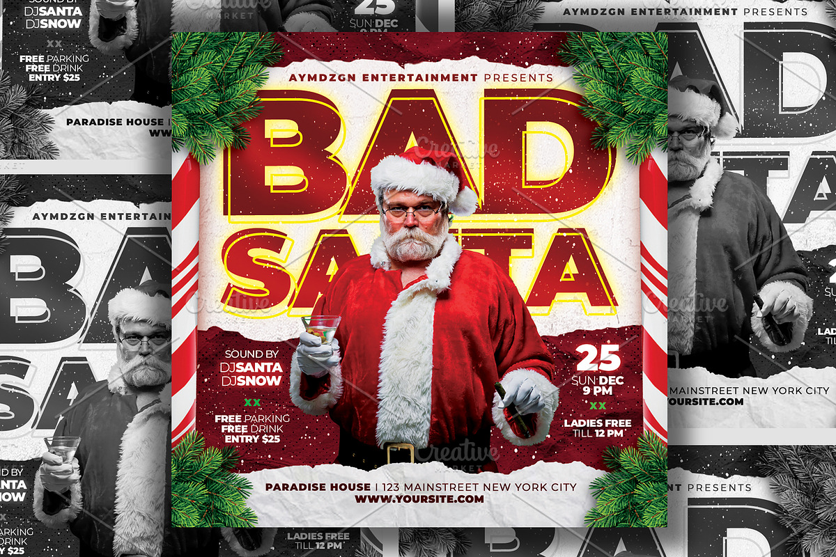 Bad Santa Flyer, a Flyer Template by AyumaDesign (Photo 2 of 2)
