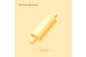 3D vector illustration of a rolling, an Object Illustration by Liudmyla Matviiets