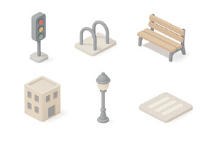 Urban elements including traffic, an Object Illustration by ZinetroN