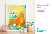 Still Life with Cat - poster creator, an Illustration by Zooza Art (Thumbnail 7 of 10)