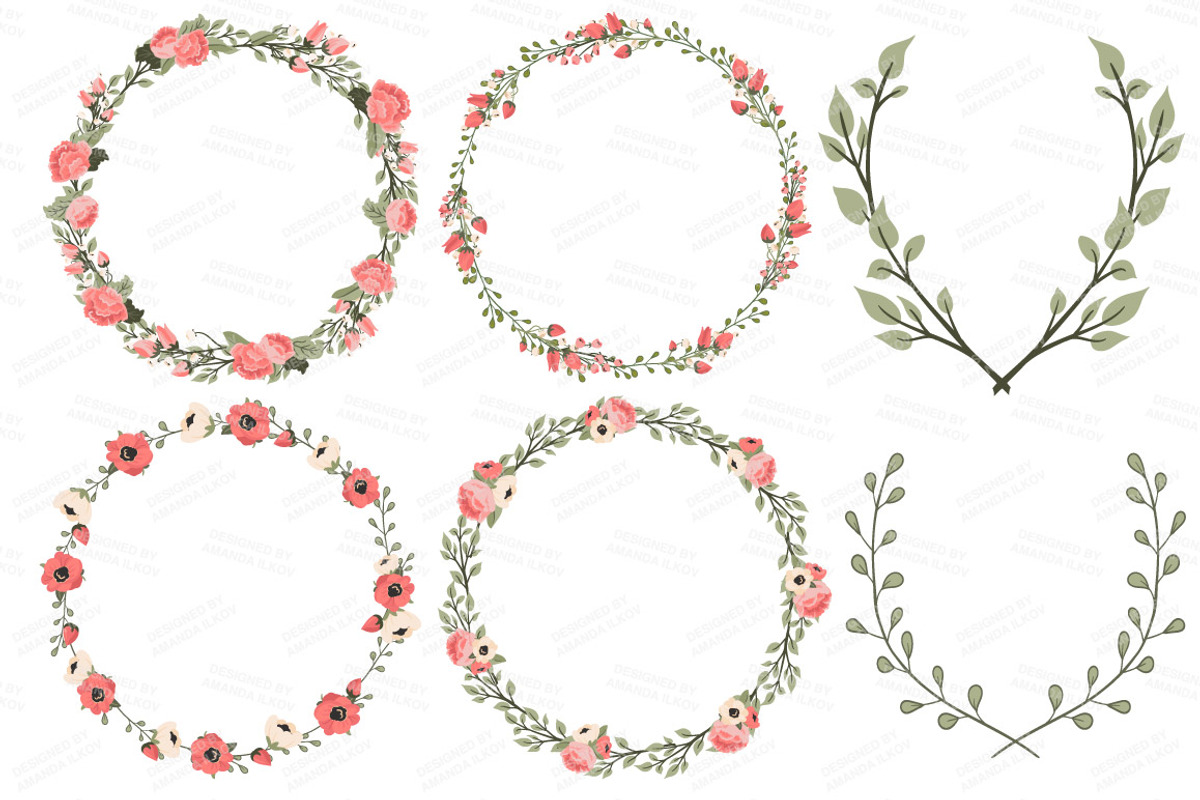 Wedding Floral Clipart & Vectors, an Illustration by Amanda Ilkov (Photo 3 of 4)