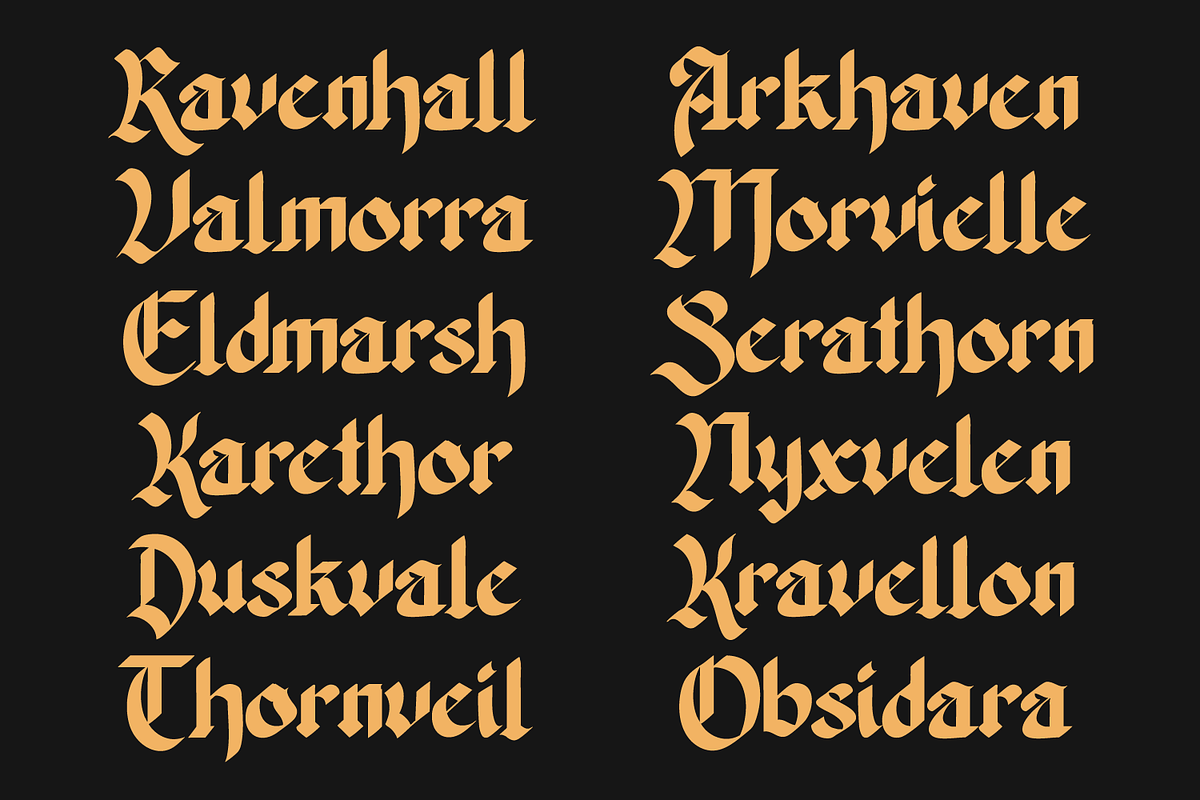 Kosegry – A Bold Blackletter Font, a Blackletter Font by Randi Irvan | Rvandtype (Photo 7 of 13)
