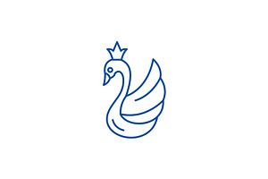 Swan line icon concept. Swan flat, an Animal Illustration by urban icon