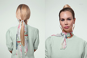 13x103cm Chiffon Silk Scarf Mockup, a Mask Mockup by creatsy5 (Thumbnail 5 of 9)