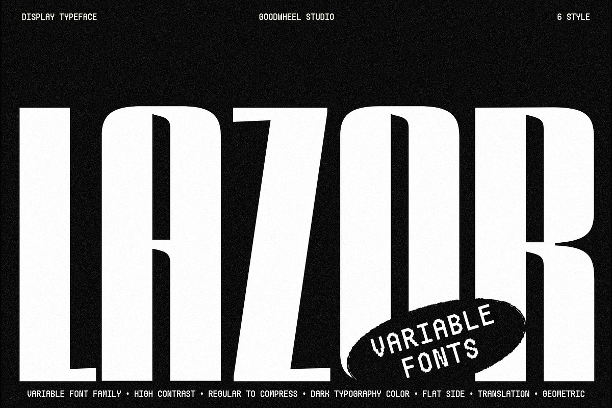 GW Lazor Variable Fonts, a Sans Serif Font by Goodwheel Studio (Photo 1 of 14)