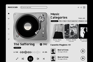 Music player web dashboard UI KIT