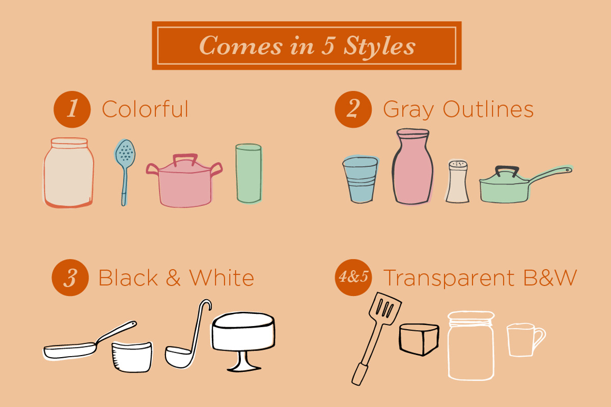 Things in the Kitchen- 59 Objects, a Food Illustration by Little Pixel Shop (Photo 3 of 3)