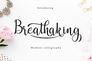Breathaking, a Script Font by Zulkhairi Lettering (Thumbnail 1 of 10)