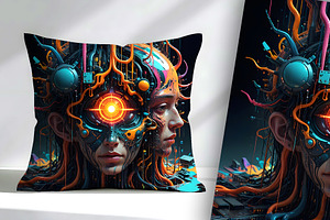Human Head with a Fractal Realms, a Person Illustration by Sharon Schwalbe