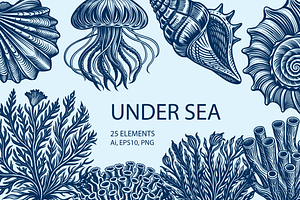Underwater Vintage illustrations