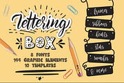Lettering box. 8 Fonts & Extras!!!, a Script Font by Red Ink (Thumbnail 1 of 20)