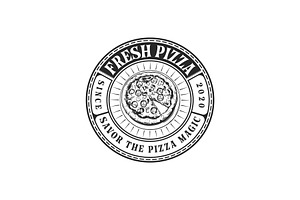 Set Of Pizza Badges, Labels And Logo