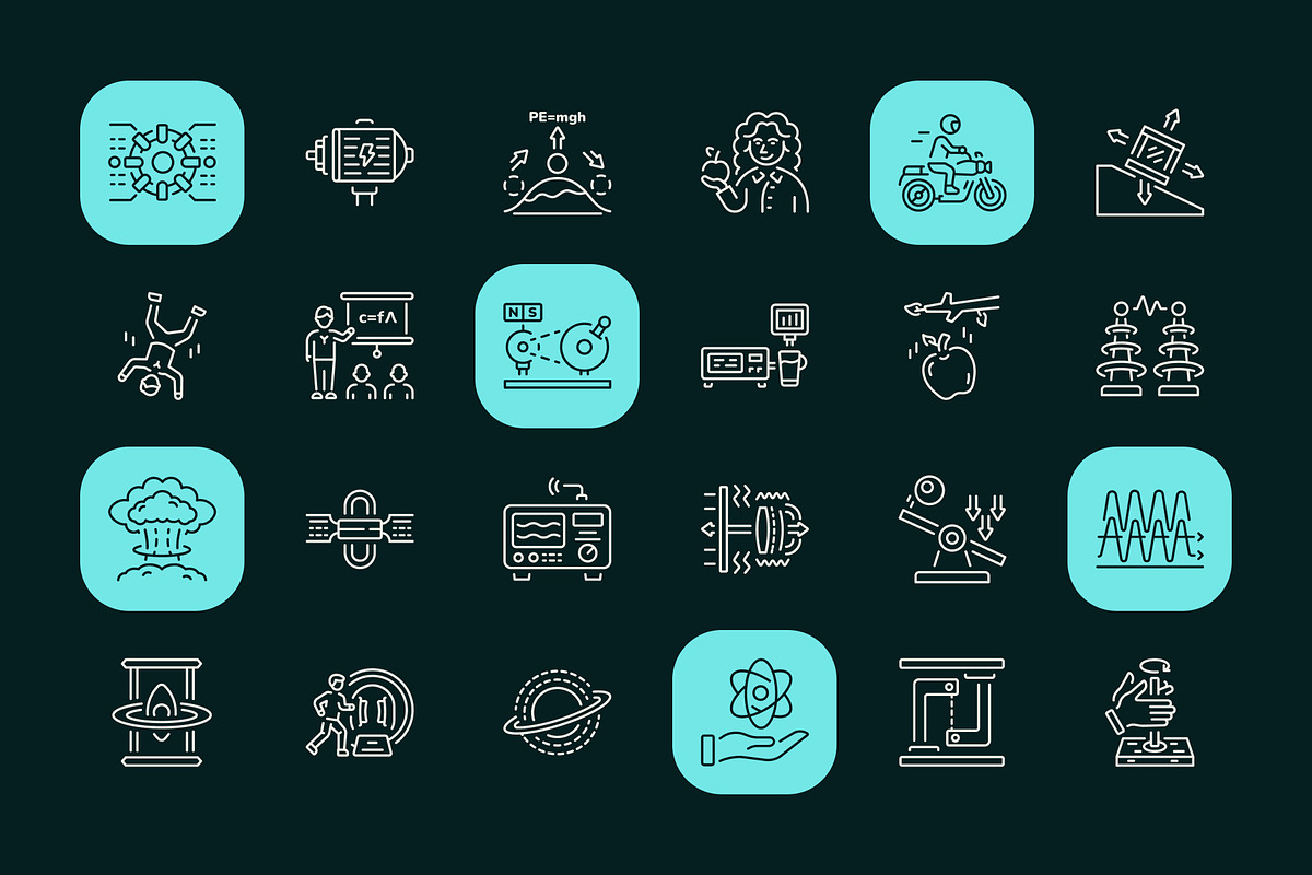 Physics Icon Art Set, an Outline Icon by Prosymbols (Photo 6 of 8)