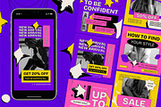 Purple Brutalism Fashion Instagram, a Social Media Template by Aiyari Graphic (Thumbnail 1 of 3)