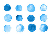 12 Small Blue Watercolor Circles, an Illustration by The Digital Download Shop (Thumbnail 2 of 3)