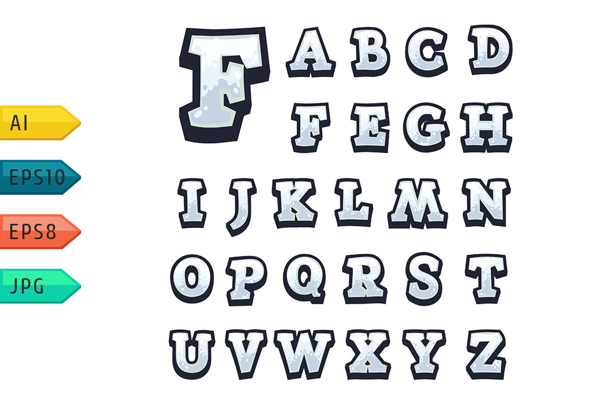 Game alphabet for user interfaces., a Serif Font by julia_musdotter