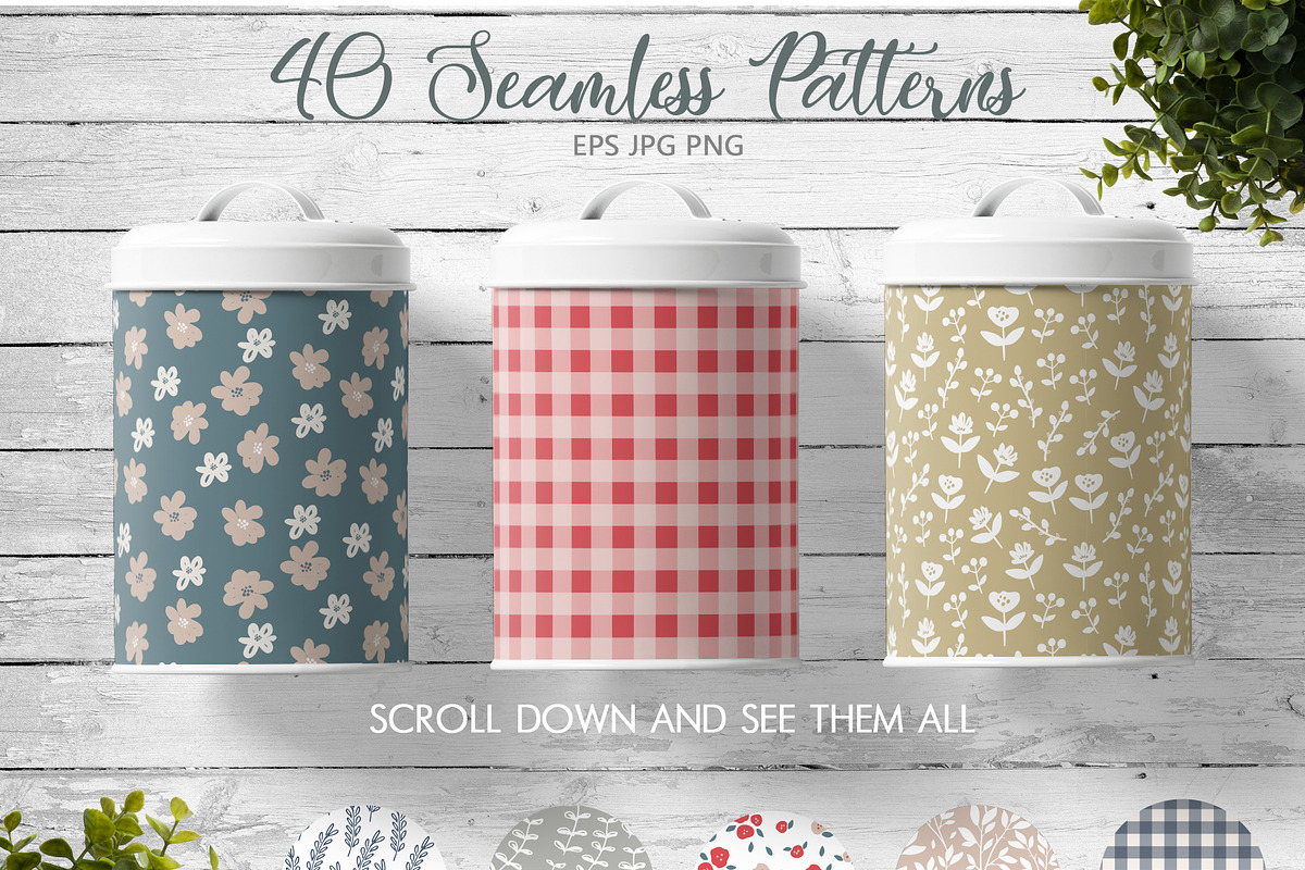 Farmhouse plaids and florals, a Pattern Graphic by Cozy pattern shop (Photo 3 of 9)
