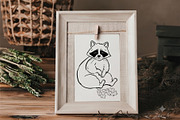 Hand-Drawn Raccoon Clipart PNG SVG, an Animal Illustration by ArtGiftsStudio (Thumbnail 4 of 5)