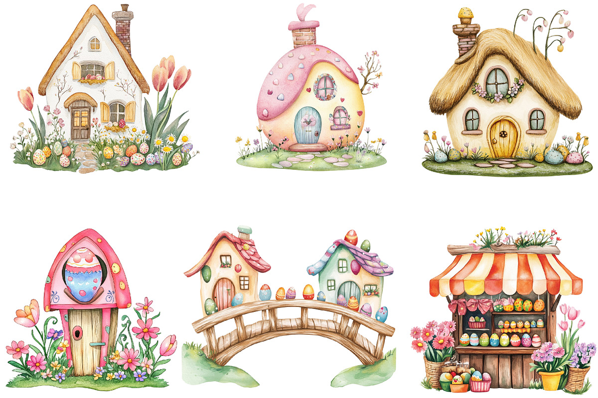 Easter Village Clipart, an Illustration by DreamArtGraphic (Photo 3 of 4)