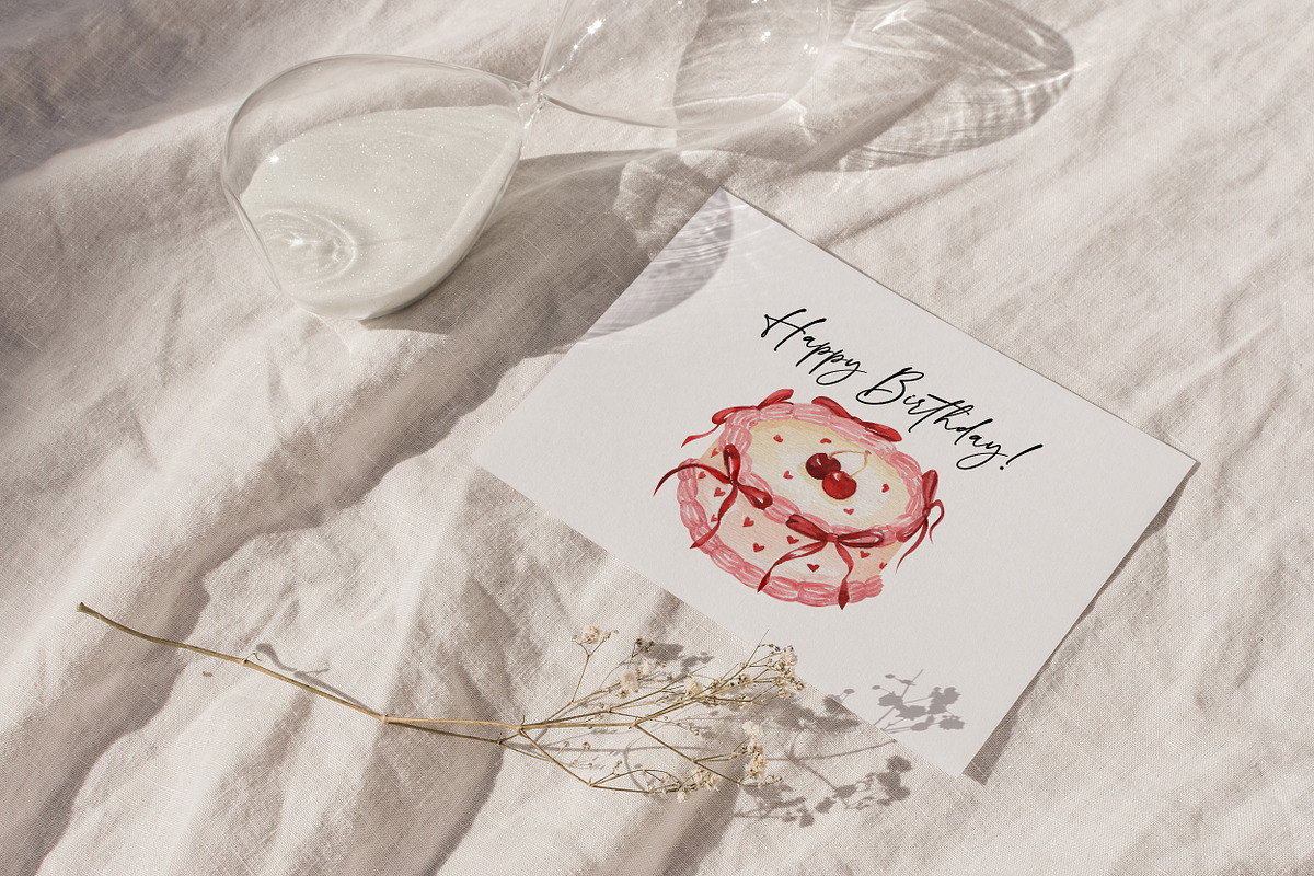 Cherry Coquette Watercolor Clipart, a Food Illustration by Catch the Dream Art (Photo 6 of 18)