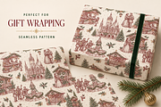 Vintage Christmas Toile Pattern, a Pattern Graphic by Olya Creative (Thumbnail 10 of 10)