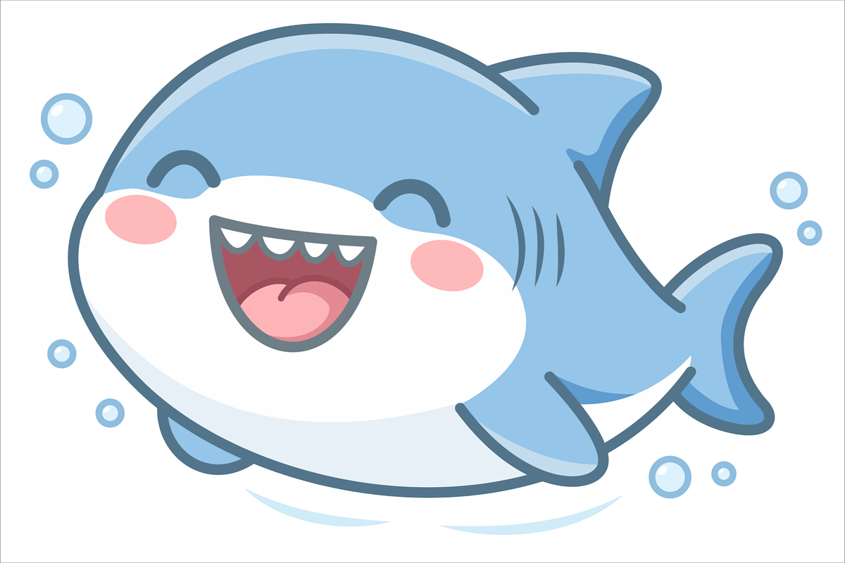 Cute Baby Shark Cartoon Character, an Animal Illustration by Artpon Illustration (Photo 3 of 3)