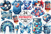 Patchwork Blue Patriotic Sublimation, an Illustration by RobertsArt (Thumbnail 1 of 7)