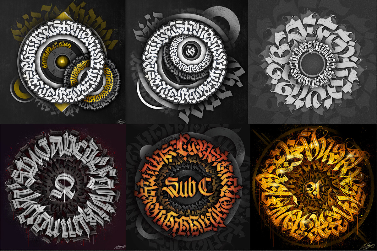 Calligraphy Shape Grids & Brushes, a Brush Add-On by Magnatype (Photo 2 of 7)