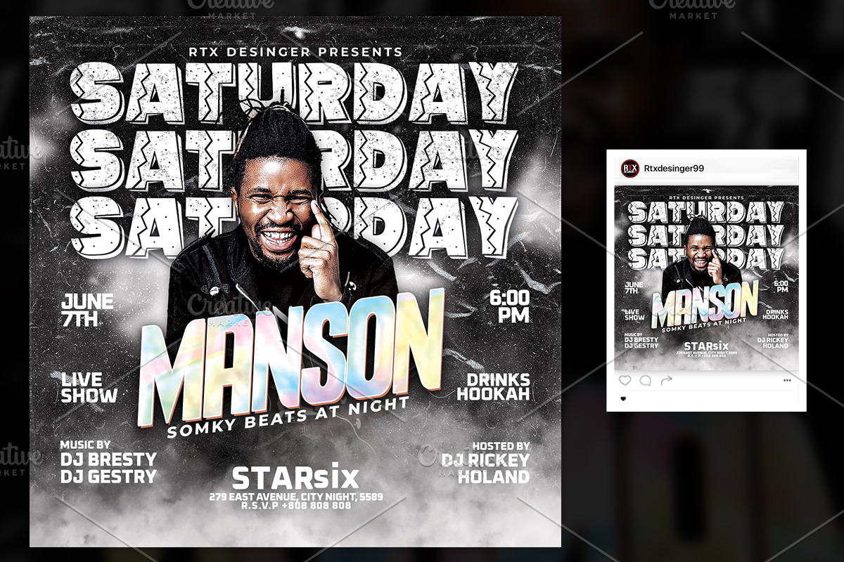 Artist DJ Flyer, a Flyer Template by RTXdesinger99 (Photo 2 of 3)