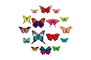 Butterfly Collection Icons Set