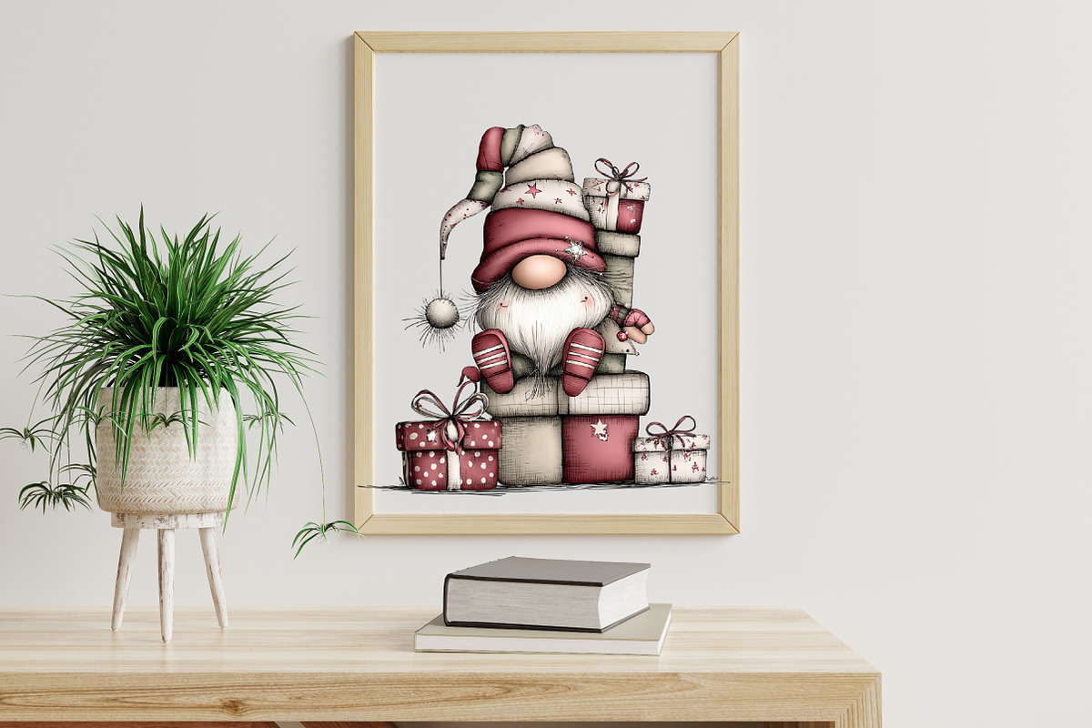 Whimsical Christmas Gnome Clipart, an Illustration by Libby Wishes (Photo 6 of 6)