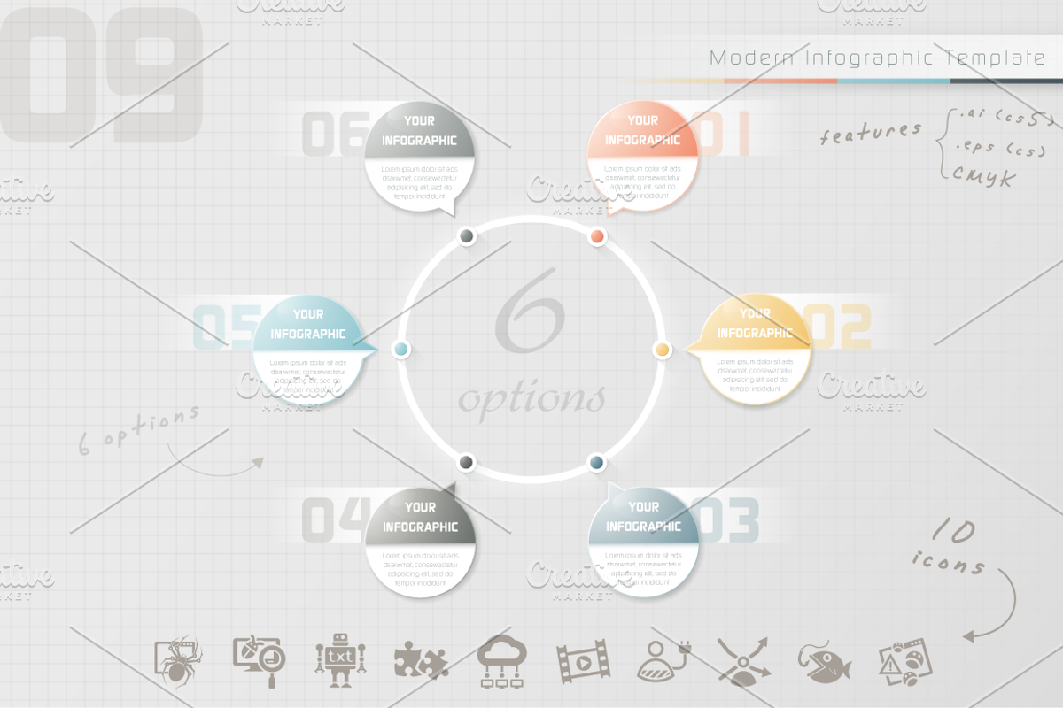 Modern Infographic Options (9), a Presentation Template by Infographic Paradise