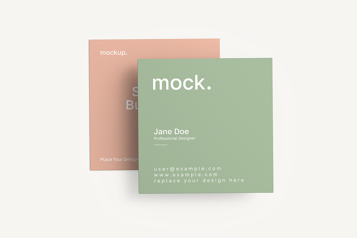 Square Business Card Mockup Bundle, an Advertising Mockup by graphypix (Photo 10 of 14)