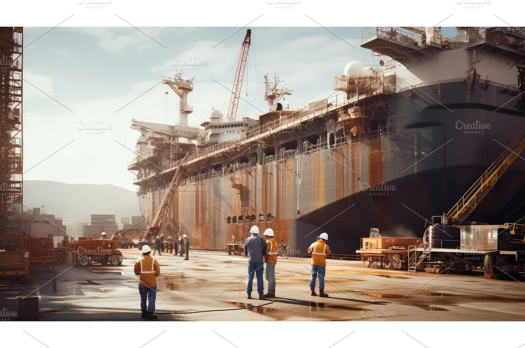 repairs terminal Shipyard ship ai, an Industrial Photo by pikepicture