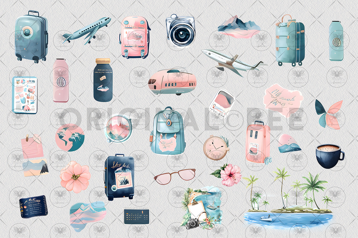 Travel Clipart Collection, an Illustration by BigCakeBee (Photo 3 of 4)